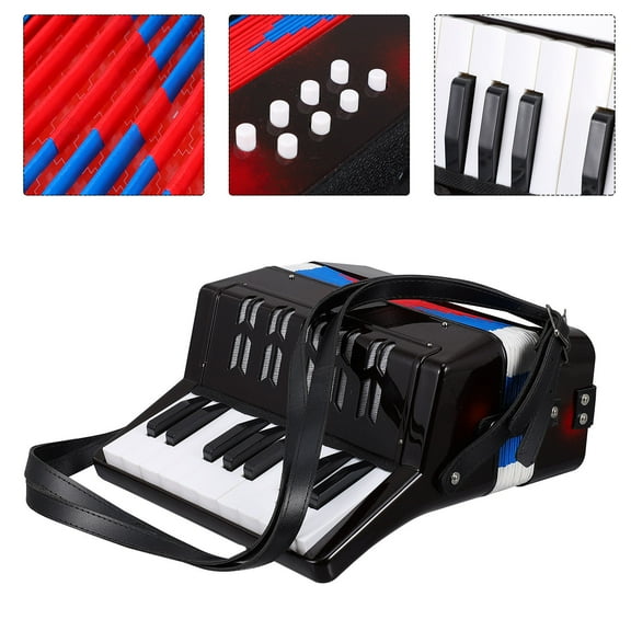CIMAXIC 1 Pc Preschool Musical Toys Accordion Toy Black Plastic Introductory Musical Instrument