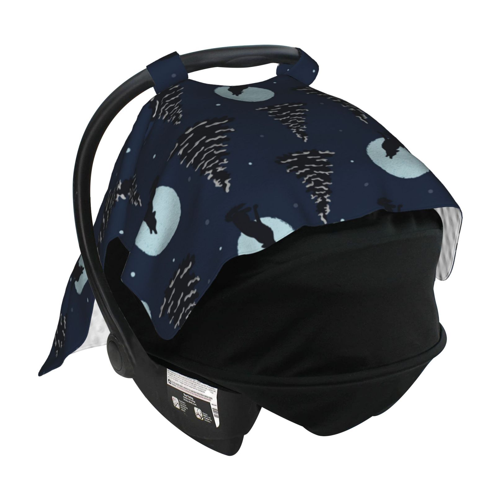Car Seat Cover Baby - Night Forest Wolf Breathable Infant Car Seat Cover for Baby Carseat, Lightweight Comfort Baby Essentials Must Haves Newborn Stuff for Girl Boy