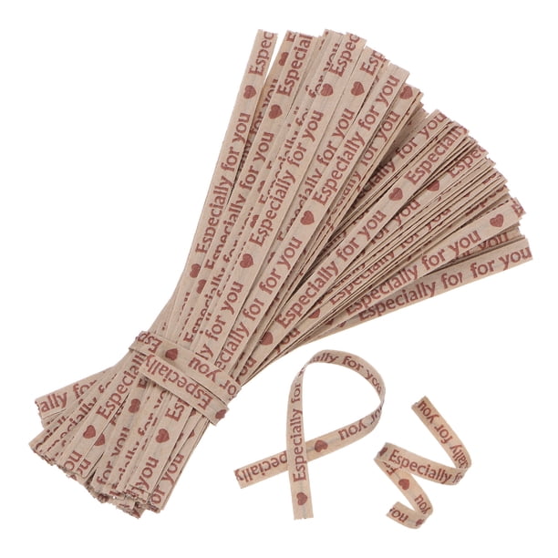 Ataduras de papel Kraft de 700 piezas, ataduras de pan de 9cm/ 3.5 pulgadas, ataduras de colores rojas