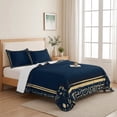 thumbnail image 5 of King Quilt Set 96''x106'', Navy Blue Geometric Lightweight Bedspread Coverlet Set with 2 Pillow Shams, Farmhouse Geo Vintage Abstract Art Breathable All Season Quilt Bedding for Bedroom/Guest Room, 5 of 9