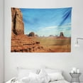 thumbnail image 1 of American Decor Tapestry, Scenic View of Monument Valley Sandstone Butte Rocks Wild West Desert Image, Wall Hanging for Bedroom Living Room Dorm Decor, 80W X 60L Inches, Brown Blue, by Ambesonne, 1 of 2