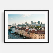 Warsaw Skyline 01 - Warsaw Mazowieckie Poland Photography Black Framed Wall Art Print 16 x 24 inches