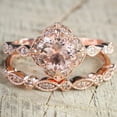 thumbnail image 5 of Clearance Rings for Women Fashion Rose Gold Natural 2.8CT Square Diamond Ring Set, 5 of 5