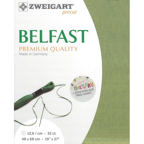 Precut Zweigart Belfast 32 count Olive 3609/6016