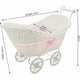 thumbnail image 2 of Baby Pram Hamper Wicker Toy Basket with Handles and Wheels Great Gift for Boy & Girl Baby Showers or Newborn Baby Gifts (Pink), 2 of 4