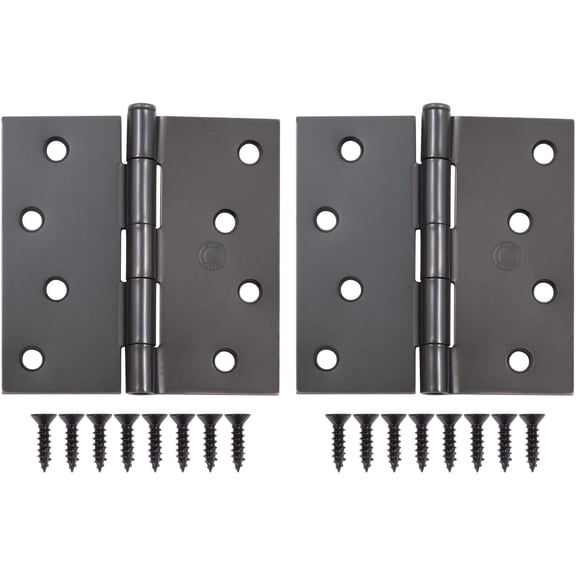 Stone Harbor Hardware 4" Door Hinges, Square Corner, Vintage Bronze, 2-Pack