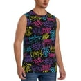 thumbnail image 2 of Uemuo Graffiti Art Pattern Men's Sleeveless T-Shirt,Muscle Athletic Tank Top, Moisture-wicking Quick-dry Breathable Classic Tee Top for Gym Run Outdoor Sports-Small, 2 of 8