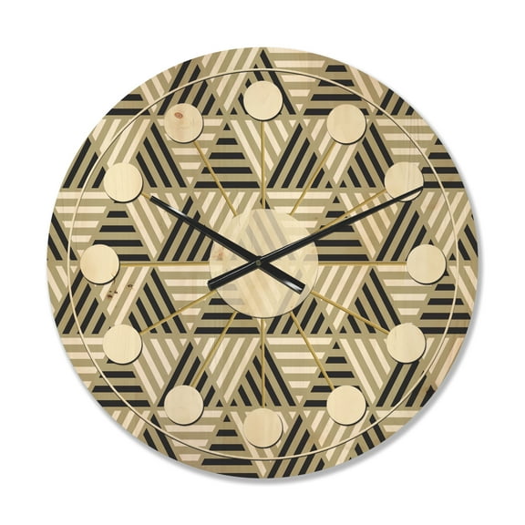 Designart 'Retro Triangular Design VIII' Mid-Century Modern Wood Wall Clock