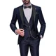 thumbnail image 3 of Traje de lujo para hombre elegante, formal, ajustado, conjunto de 3 piezas, chaqueta, chaleco y pantalón, esmoquin para negocios, traje de boda, 3 of 5