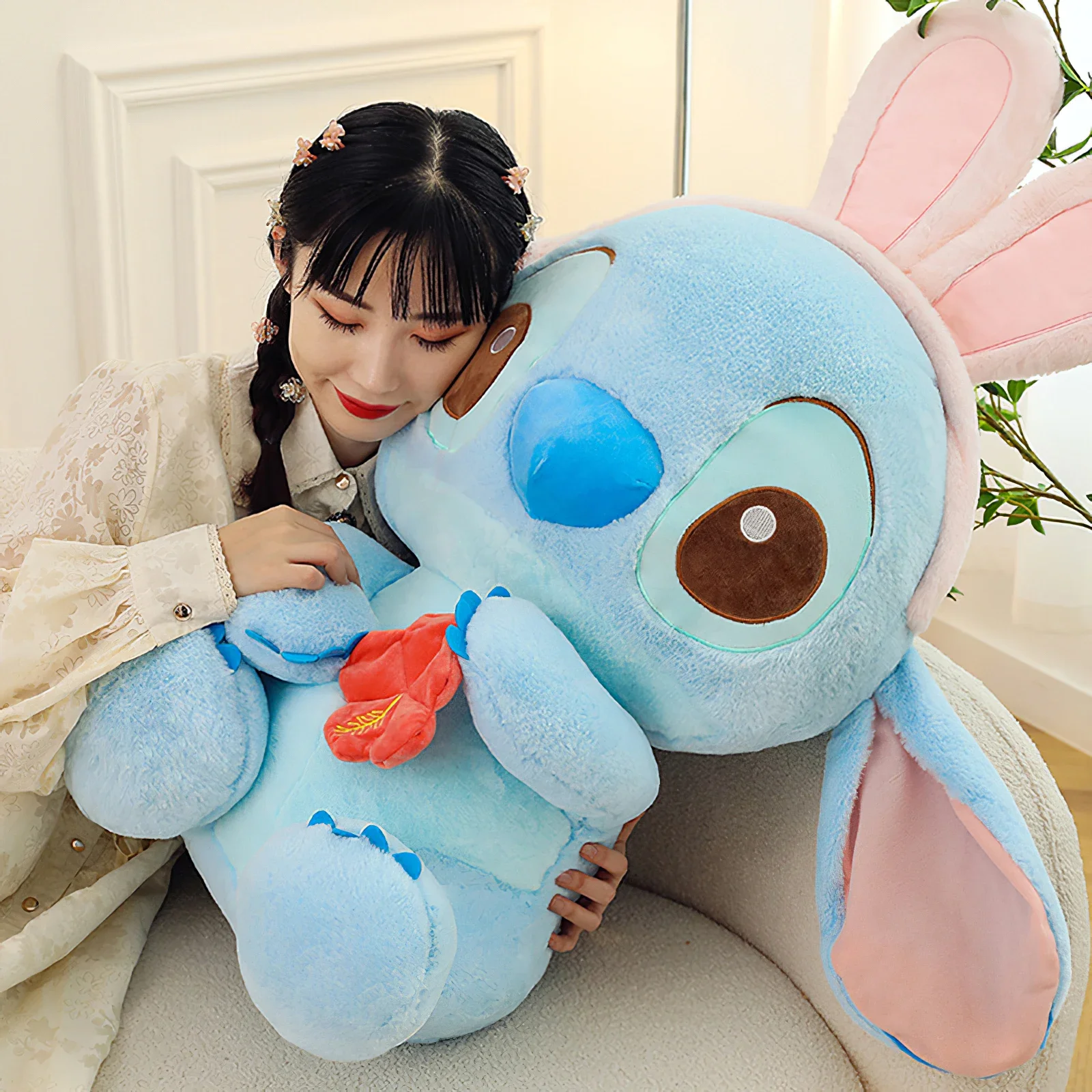 Calisansan 70cm Cartoon Disney Lilo And Stitch Plush Toy Big Kawaii Anime Angel Plushies Soft Stuffed Doll Pillow Cushion Kid Birthday Gift Other 70cm