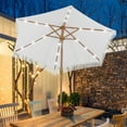 thumbnail image 5 of Ainfox 7.5ft Boho Fringe Patio Umbrella with Solar LED Lights, UV Protected Outdoor Umbrella, White, 5 of 7