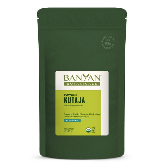 Banyan Botanicals Organic Kutaja Powder – Kutaja (Holarrhena pubescens) – Natural & Organic Detox Supplement that Supports Digestive Health* – 1/2 lb – Non-GMO Sustainably Sourced Vegan