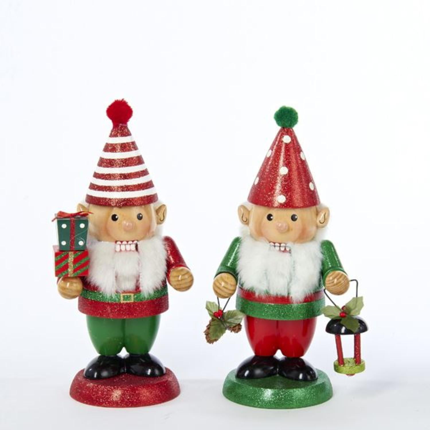 9 Inch 1 Set 2 Assorted Chubby Elf Nutcrackers