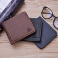 thumbnail image 3 of Cartera retro para hombre, sencilla, juvenil, con tres pliegues, cartera corta vertical para hombre, tarjetero múltiple, 3 of 3