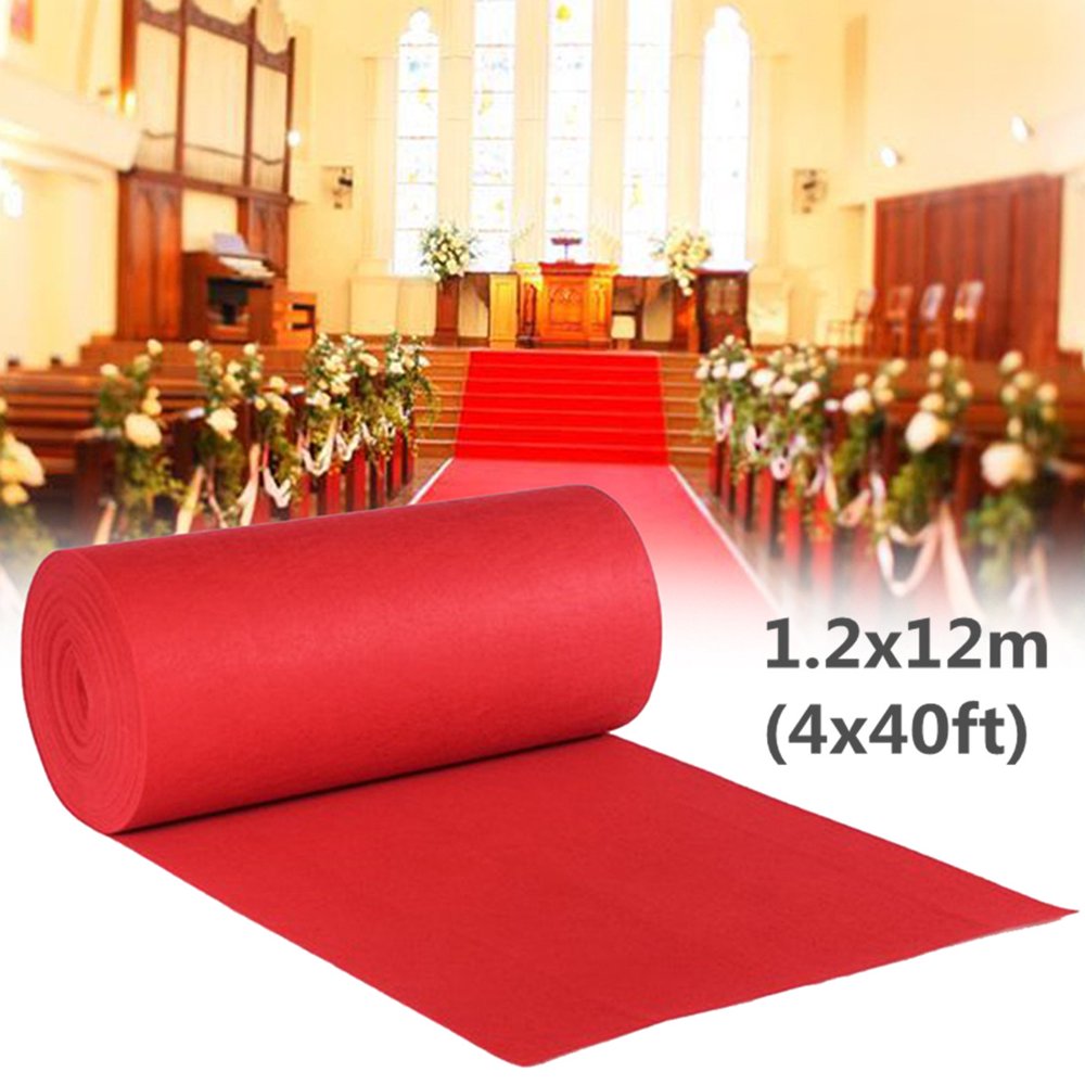 Moaere 40ftx4ft Large Red Carpet Wedding Aisle Floor Runner Hollywood