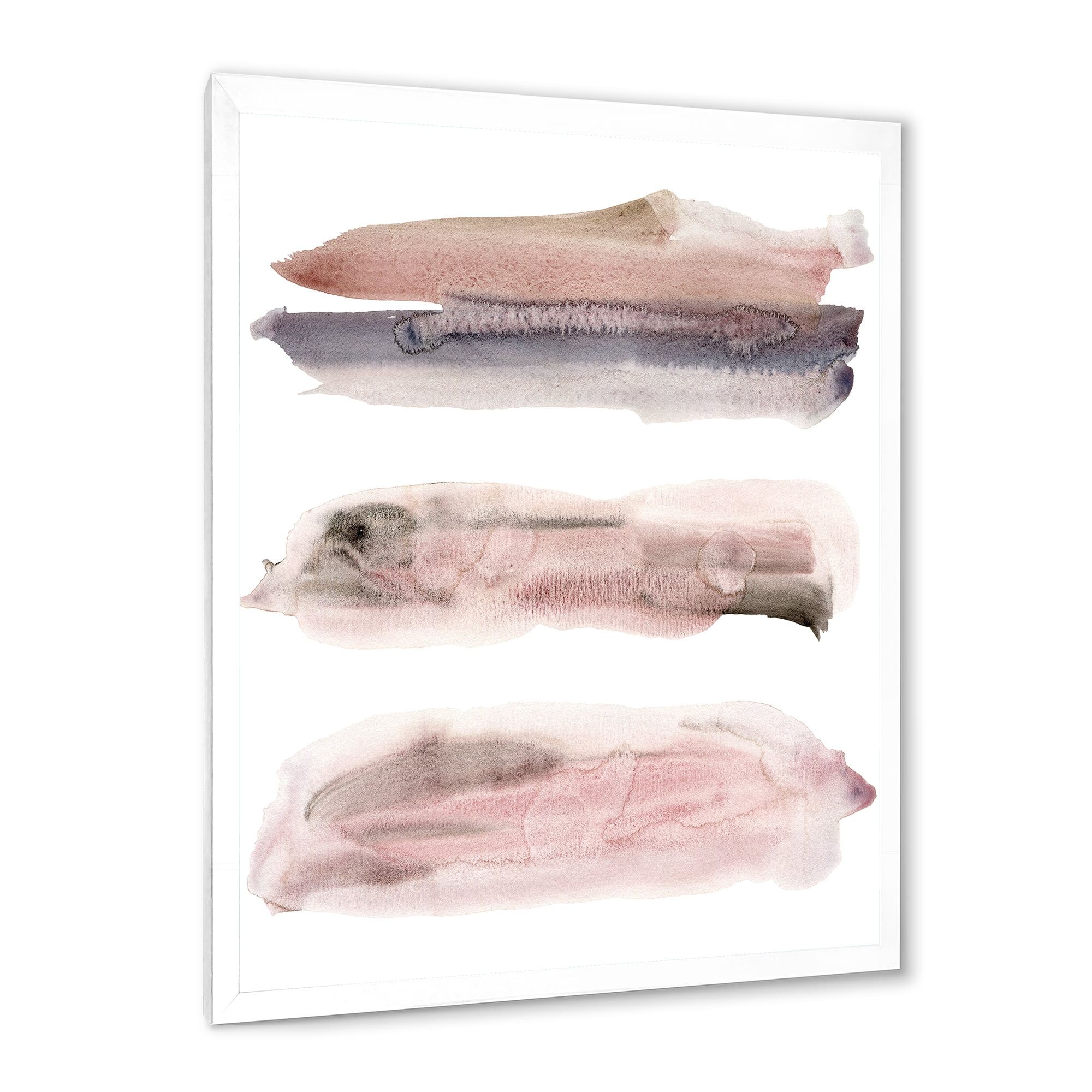 Designart 'Blue and Pink Clouds With Beige Spots II' Modern Framed Art Print