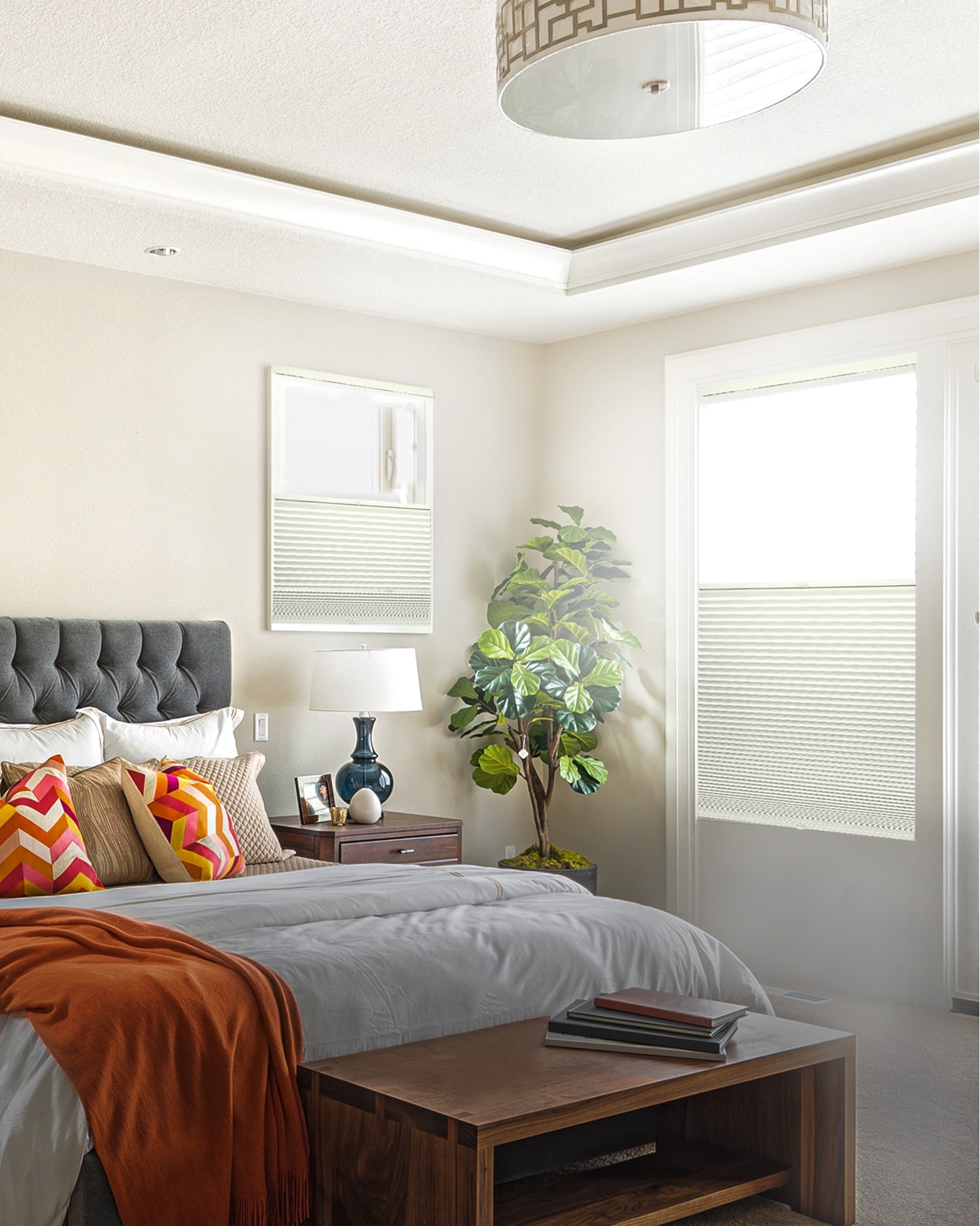 Chicology Cordless Top Down Bottom Up Blackout Cellular Shade Limestone 71.5 in. W x 48 in. L