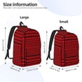 thumbnail image 4 of Balery Red Black Houndstooth Vintage Canvas Backpack for Men and Women - Large Capacity, Durable Travel Laptop Bag for School, Work, Hiking, and Outdoor Activities, 4 of 7