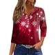 thumbnail image 2 of Fiudx Ofertas Del Día Blusa de Manga 3/4 Corta Estampada a La Moda para Mujer, Blusa Informal con Cuello Redondo, 2 of 5