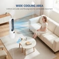 thumbnail image 6 of Advwin 35" Bladeless Tower Fan with Remote, 26ft/s Standing Floor Fan, 90° Oscillation, 24 Speeds, 12H Timer, Quiet Cooling Air Circulator for Bedroom, White+Black, 6 of 10
