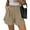 Gray, variant on Crunowin Linen Shorts for Women, Solid Color Side Slit High Waisted Casual Work Outdoor Shorts with Pockets Army Green M