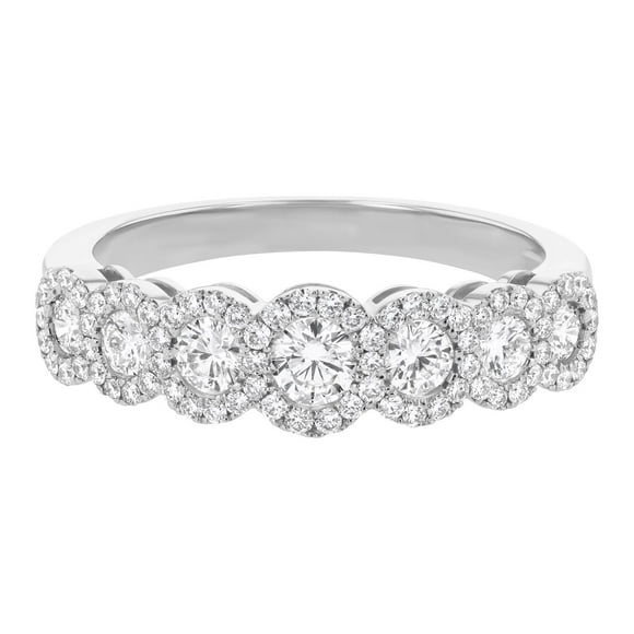 0.75 CT. T.W. Round Cut Scalloped Halo Diamond Ring in 14K Gold