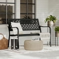 thumbnail image 4 of GRANDPATIO Metal Outdoor Bench, Decorative Geometric Back, Weather-Resistant, Modern Style Patio Bench, Black, 4 of 9