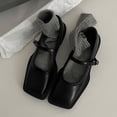 thumbnail image 2 of Zapatos de plataforma con correa en el tobillo, 2 piezas, zapatos de plataforma dulces para mujer, zapatos cerrados con punta cuadrada, rendimiento confiable, 2 of 9
