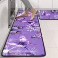 thumbnail image 2 of Kitchen Rugs Sets Of 2,Purple Butterfly Flower Pattern Anti Fatigue Kitchen Mat Rugs Non Slip Washable,Decorative Kitchen Floor Mats for Kitchen,Sink,Laundry,17"x47"+17"x47", 2 of 5