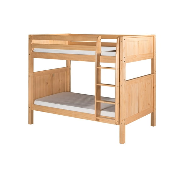 Camaflexi Twin over Twin Bunk Bed - Panel Headboard - Natural Finish
