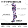 thumbnail image 3 of Lsque blue flower Skull colorful Pattern Sport Compression Socks for Men & Women 15-20 mmHg Knee High Nurse Pregnant Running Medical and Travel Athletic, 3 of 6