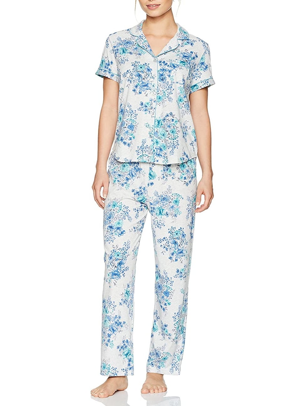 Karen Neuburger Womens Long-Sleeve Floral Girlfriend Pajama Set Pj Pajama Set