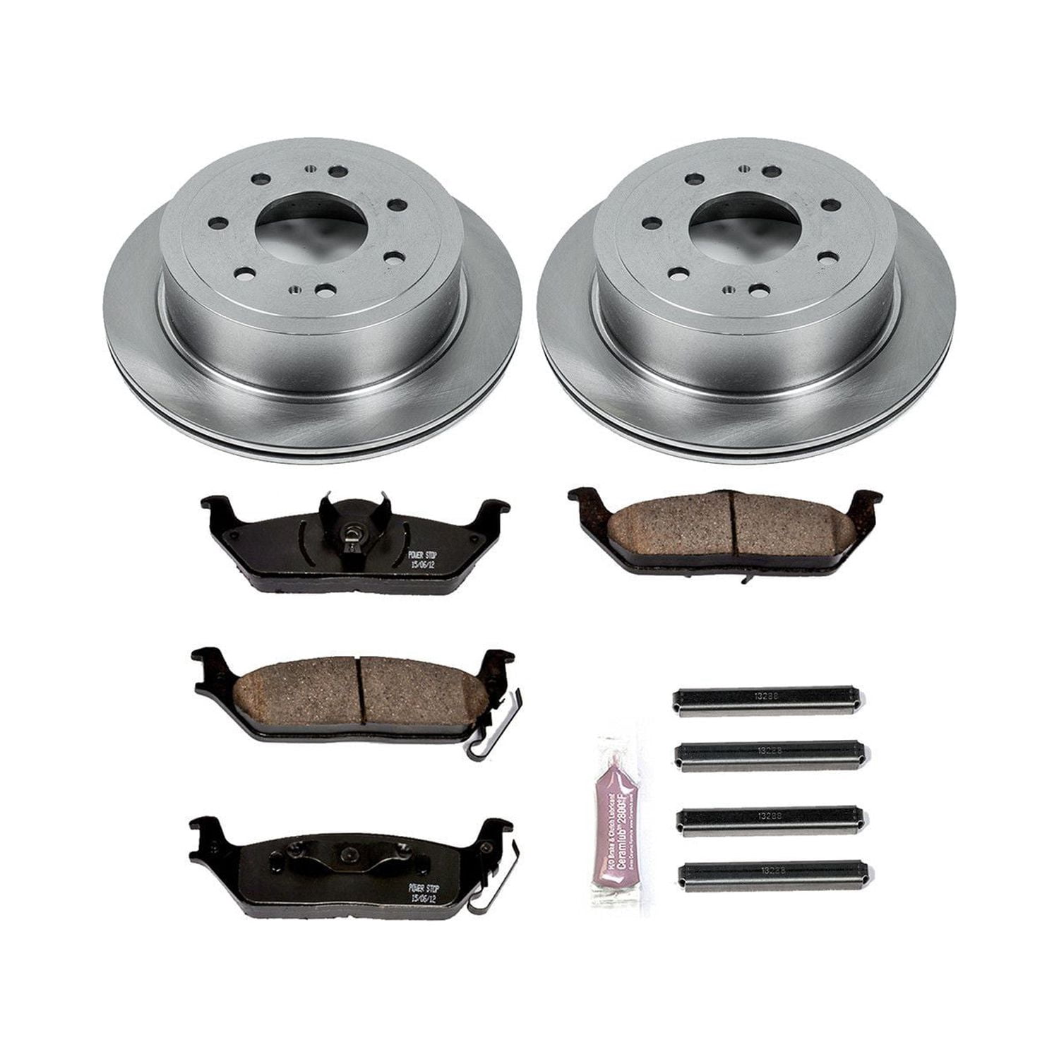 Power Stop Rear Stock Replacement Brake Pad and Rotor Kit KOE4556 Fits 2006 Lincoln Mark LT