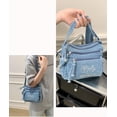 thumbnail image 2 of Sunyuer Women Vintage Washed Denim Mini Crossbody Bag, Cute Cat Embroidery Multi Zipper Pockets Casual Jean Shoulder Purse, Adjustable Strap Lightweight Trendy Daily Messenger Bag, 2 of 8