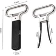 thumbnail image 3 of PinesC 4 Pcs Two-Prong/2 Pronged Steel Vintage Wine Bottle Opener No Corkscrew 2 in 1 Cork Puller for Old Corks with Cover Champagne Kitchen Bar Corkscrew Silver,Black, 3 of 4