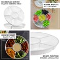 thumbnail image 4 of Efavormart 4 Pack | 12" White Plastic Serving Trays, Disposable Food Trays 6-Compartment With Silver Rim - Round, 4 of 11