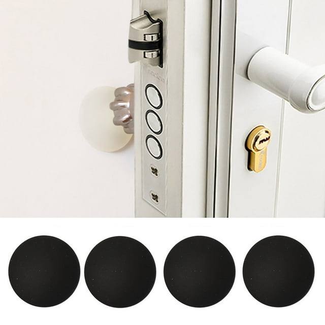 Xihbxyly Protector de Puerta de Goma, Adhesivo Resistente, Reducción de Ruido, Diseño a Prueba de Golpes, Protección para Puerta de Casa, Fácil de Instalar, Juego de 4 Piezas, 4 Cm de Diámetro.