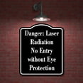 thumbnail image 2 of Danger Laser Radiation No Entry WO Eye Protection BLACK Aluminum Composite Sign 20''x24'', 2 of 9