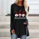 thumbnail image 1 of Pntutb Moda Mujer O-cuello Camiseta de manga larga Otoño Impresión Chirstmas Blusa suelta tops Pntutb Pntutb-5006, 1 of 5