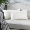 thumbnail image 1 of 3S Brother's Solid Color Cushion Cover Velvet Look Home Décor Throw Pillow Case with Invisible Zipper Set of 2 Pieces for Chair Couch Bedroom & Livingroom Décor Pillowcase - White 12"x20" Each, 1 of 9