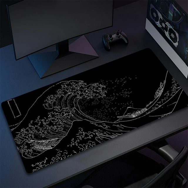 PC HD Custom Print New Mousepad Japan Art Great Waves Rubber Mouse Pad Lock Edge Playmat XXL Non-Slip Office Computer Mice Pads