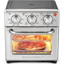 Elite Gourmet EAF0852SS 8.5Qt. Capacity Air Fryer Oven, Air Fry, Broil, Toast, Bake & Broil with Convection, Time and Temperature Controls, 800-Watts, Includes 25 Delicious Recipes, Stainless Steel