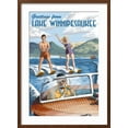 thumbnail image 2 of Art.com Lake Winnipesaukee, New Hampshire - Water Skiing Scene Art Print by Lantern Press, Brown Frame Wall Art, 21" x 29", 2 of 5