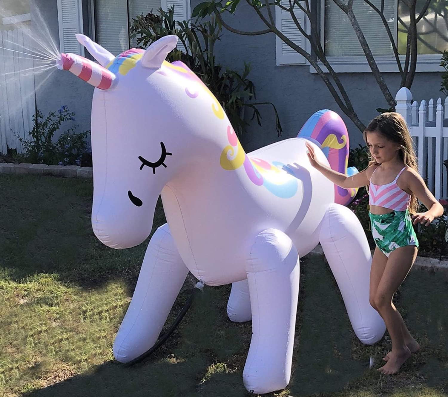 Great Outdoor Birthday Party Game for Backyard Giant Inflatable Unicorn Sprinkler for Kids Adults Durable PVC Unicorn Gifts for Girls and Boys THE ORIGINAL UNICORN SPRINKLER Toy 