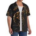 thumbnail image 2 of Honeii Golden Dragon Tattoo Art for Men's Short-Sleeved Button-Up Collared Shirt Featuring A Pocket, Perfect for Beach Vacations, And Travel Adventures.-XX-Large, 2 of 5