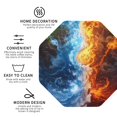 thumbnail image 3 of Naloa Red And Blue Flame Waves Leather Coasters for Drinks, Durable Drink Coasters 4 Set for Tabletop Protection, Luxurious Home Décor and Housewarming Gift ( {designName})Octagon, 3 of 6
