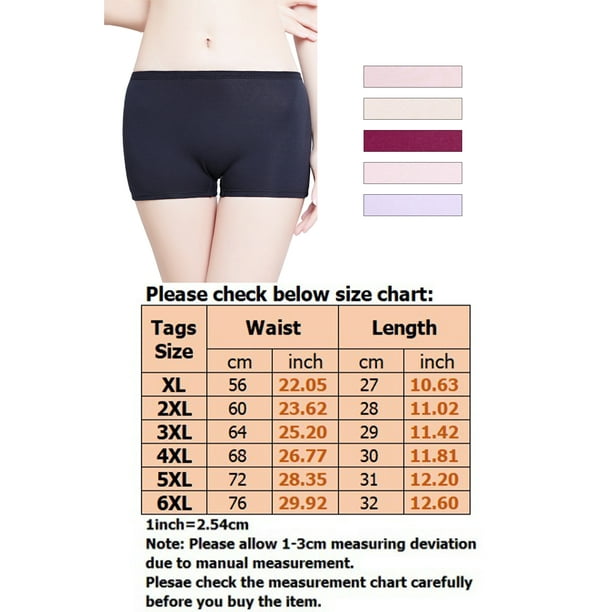 LUXUR Ladies Boxer Brief Stretch Underwear Elastic Waisted Thongs Straight  Leg Panties Solid Color Lingerie Pink 6XL