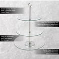 thumbnail image 3 of Classic Cuisine 11.50 in Round Stainless Stee/Glass 3-Tier Tiered Dessert Stand, Clear, 3 of 6