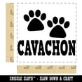 thumbnail image 2 of Cavachon Dog Paw Prints Fun Text Square Rubber Stamp Stamping Scrapbooking Crafting - Small 1.25in, 2 of 7