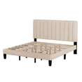 thumbnail image 3 of Soscana Bed Frame with Upholstered Headboard, King Size Platform Bed Frame with Adjustable Headboard & Adjustable Feet & Wooden Slats Support,Easy Assembly,Non-Slip Without Noise, 3 of 9